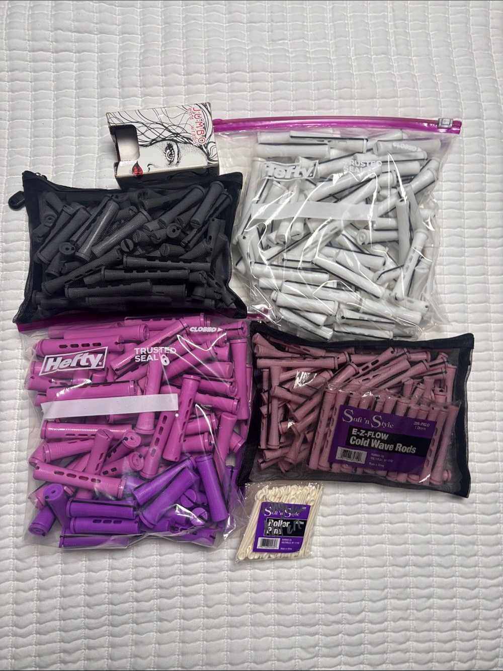 Soft Style Pink, Purple, White and Black Cold Wave Perm Rods